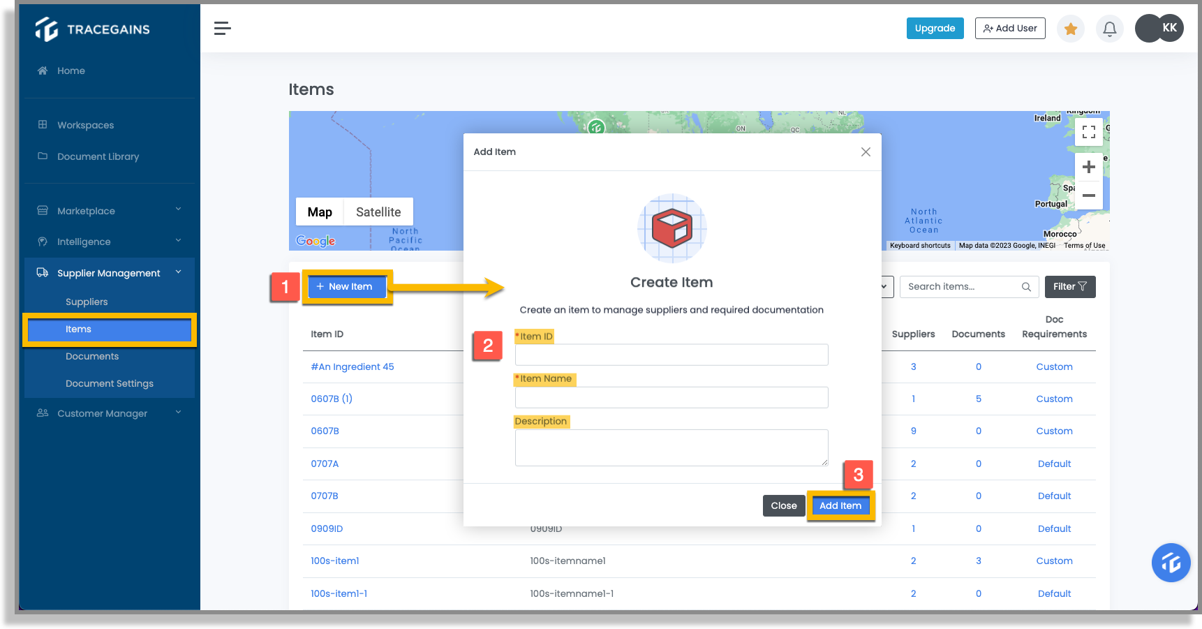 Add Items in Supplier Management Pro – TraceGains Gather® Help Center